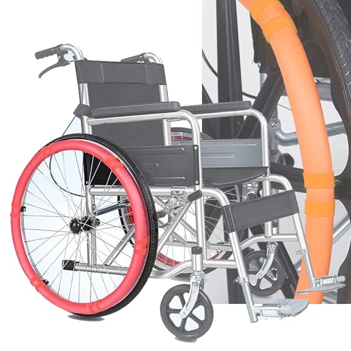 HEGGMKK 1 Paar Greifreifenabdeckungen Für Rollstühle (20/22/24 Zoll), Verschleißfeste Schutzhülle Zum Schieben Der Hand, Kann Zugeschnitten Werden, Verschleißfest (starker Griff),C von HEGGMKK