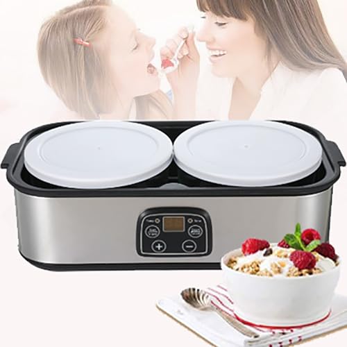 Probiotischer Joghurtbereiter, Fermentation Bei Konstanter Temperatur/Dreidimensionale Erwärmung, 2 Unabhängige Tanks: 15 Cm × 7,5 Cm, Verbreiterter Rand Der Becheröffnung,A von HEGGMKK