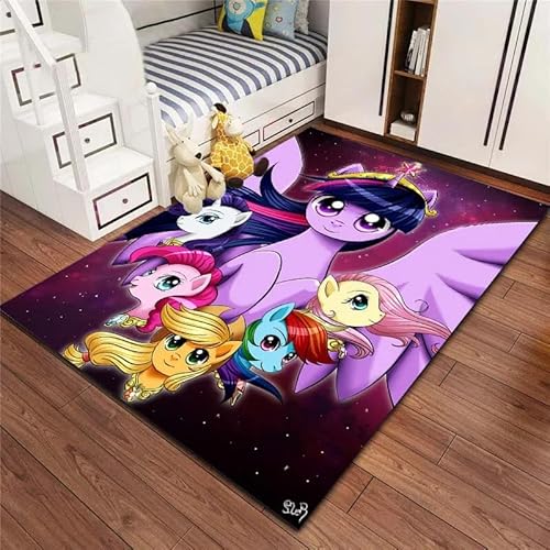 HEHEDITAN Anime My Little Pony Cartoon Teppich Geeignet Für Wohnzimmer- Und Schlafzimmerdekoration Rutschfester Teppich Geschenk 90X150Cm von HEHEDITAN