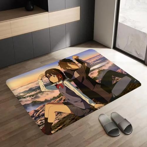 HEHEDITAN Hehe Anime Badezimmermatte, rutschfeste und wasserabsorbierende Lange Streifenmatte, Schlafzimmermatte, Willkommenstür Geschenk 120X180Cm von HEHEDITAN