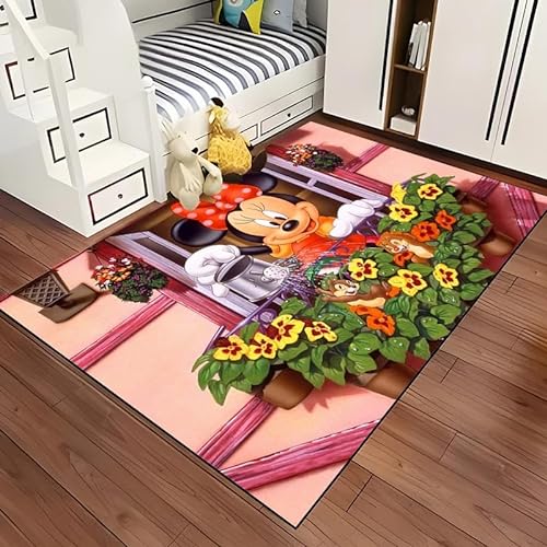 HEHEDITAN Karikatur Maus Muster Großflächig Teppich Zu Hause Wohnzimmer Schlafzimmer Sofa Tür Abdeckung Boden Anti-Rutsch-Matte Mini-Geschenk 50X70Cm von HEHEDITAN