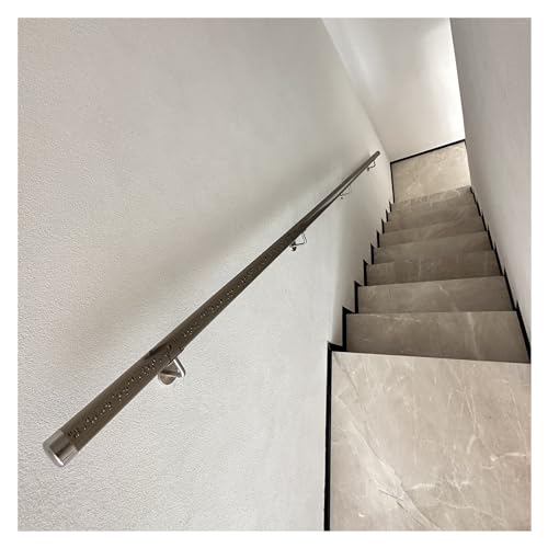 1 Stück anpassbarer 2-20ft transparenter Treppenhandlauf aus Acryl – for den Innen- und Außenbereich(Silver Brackets,0.8m) von HEHEH