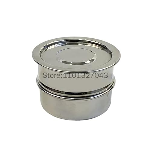 10 cm Edelstahl-Analysesieb-Set mit Deckel und Boden for die Probenahme und Inspektion im Labor(40mesh(0.45mm)) von HEHEH