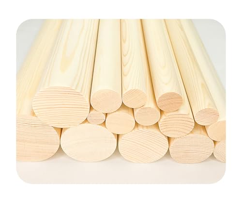 Unbehandelte Hartholzdübelstangen – Holzstäbe mit 3,5 cm Durchmesser for Bastel- und Heimwerkerprojekte(20cm 4pcs) von HEHEH