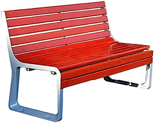 2-3-Sitzer-Gartenbank, Terrassenbänke für den Außenbereich, Parkbänke aus korrosionsbeständigem Holz, 150 cm, mit Rückenlehne von HEHEXIQH