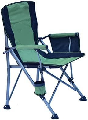 Klappstuhl Angelstuhl, Plus Baumwoll-Hartsitzsessel, tragbarer Klappstuhl, Stuhl mit vergrößerter Armlehne für Strandskizzen, Picknick, tragbarer Klappstuhl, grün von HEHEXIQH