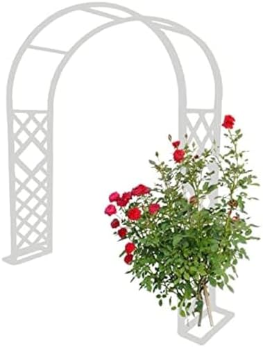 Metallbogen Gartenlauben Spalier Torbogen für Kletterpflanzen Rosen Ranken, 55" 71" 87" 102" 126" breit Hochzeitsdekorationsbögen für den Außenbereich mit Sockel, Schwarz/Braun/Dunkelgrün/We von HEHEXIQH