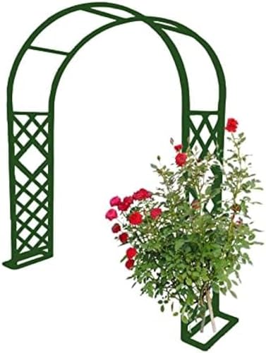 Metallbogen Gartenlauben Spalier Torbogen für Kletterpflanzen Rosen Ranken, 55" 71" 87" 102" 126" breit Outdoor-Hochzeitsdekorationsbögen mit Sockel, Schwarz/Braun/Dunkelgrün/Weiß (Farbe: Sc von HEHEXIQH