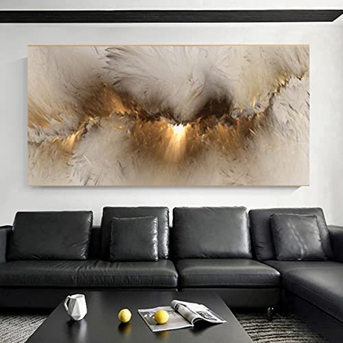 HEHGVCF Abstrakte Moderne Leinwandbilder 80x160cm,Poster Vintage Gold Kunstdrucke Wanddekoration,Abstrakte Bilder Wohnzimmer Leinwand Gold,Ohne Rahmen (Gold, 30x60cm) von HEHGVCF