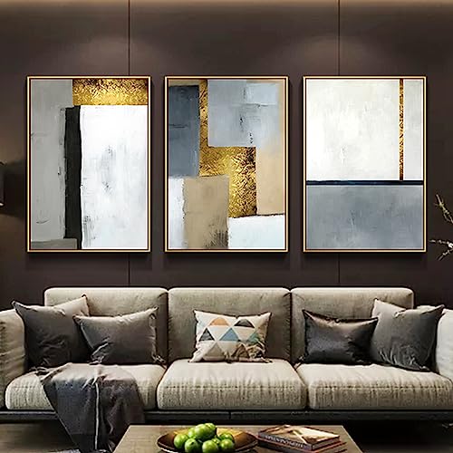 HEHGVCF 3 Set Wandbild Gold Schwarz Leinwand Bilder Beige Gold Grau Marmor Poster Wandbilder Beige 50x70cm Kunstdruck Leinwandbild Bilder Wohnzimmer Deko Ohne Rahmen (Marmor,50x70cm) von HEHGVCF