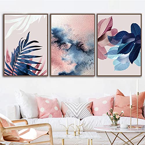 HEHGVCF 3er Abstrakt Poster Set Blume Wandbilder Pflanzen Leinwand Bilder Bunt auf Leinwand Moderne Wandbilder Wohnzimmer Ohne Rahmen (A,20 x 30cm) von HEHGVCF