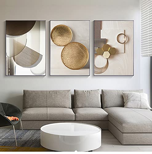HEHGVCF 3er Abstrakt Poster Set Marmor,Wandbilder Gold Leinwandbilder Wandposter Moderne Bilder Wohnzimmer Schlafzimmer Deko Leinwandbild,Ohne Rahmen (C,60 x90cm) von HEHGVCF