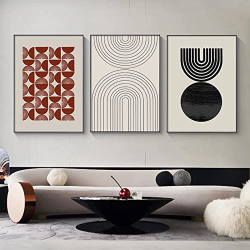 HEHGVCF 3er Modern Leinwandbilder,Moderne Bilder, Kunstposter Linie,Persönlichkeits-Leinwand,Ohne Rahmen Wandbilder, Wandschmuck für Home Schlafzimmer und Wohnzimmer (Linie,50 x70cm) von HEHGVCF