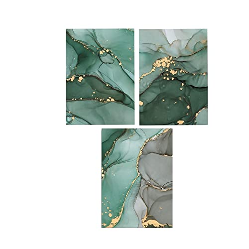 HEHGVCF Modernes Abstrakte Bilder Leinwand Gold Blau Marmor, Bild Marmor, Marmor auf Vlies Leinwand, Luxus Kunstdrucke Bild für Wohnzimmer Schlafzimmer Rahmenlos (Grünes Gold,60 x 90cm) von HEHGVCF