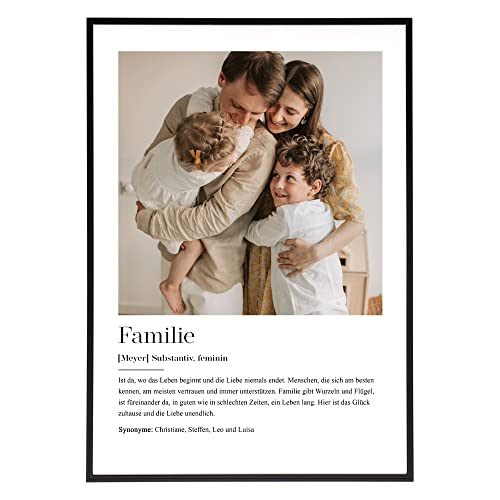 HEI Print Familie Definition - Familienposter Geschenk, Familiennamen, personalisiertes Poster mit Definition, Geburtstagsgeschenk für Eltern zu Weihnachten von HEI Print