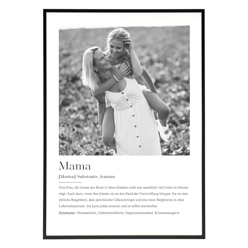 HEI Print Mama Geschenk zum Geburtstag - Geburtstagsgeschenk für Mutter mit Bild, Muttertagsgeschenk, personalisiertes Poster mit Definition, ohne Rahmen (Art Deco) (Mama) von HEI Print