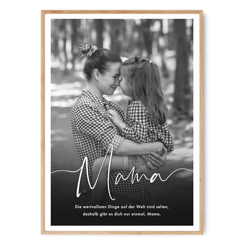 HEI Print Mama Geschenk zum Geburtstag - Geburtstagsgeschenk für Mutter mit Bild, Muttertagsgeschenk, personalisiertes Poster mit eigenem Spruch, ohne Rahmen (Mama) von HEI Print