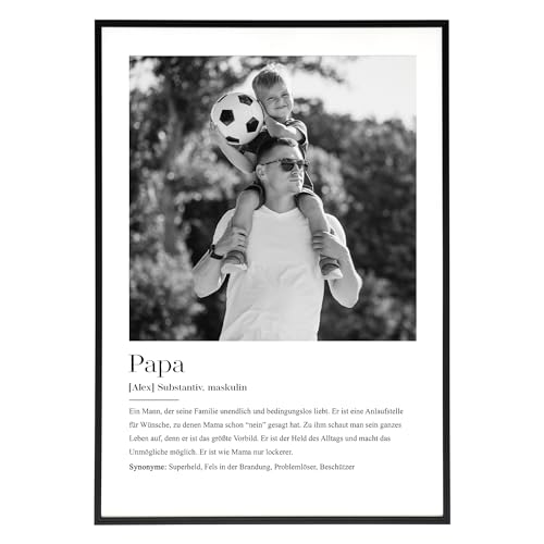 HEI Print Papa Geschenk zum Geburtstag - Geburtstagsgeschenk für Vater, Vatertagsgeschgenk, personalisiertes Poster mit Definition, ohne Rahmen (Art Deco) (Papa) von HEI Print