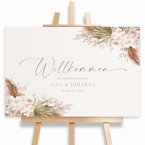HEI Print Willkommensschild Hochzeit Boho mit Datum und Namen, personalisierte Hochzeitsdeko, Willkommen Schild, Eukalyptus, Leinwand, 60x40 HEI Print Willkommensschild Hochzeit Boho mit Datum und Namen, personalisierte Hochzeitsdeko, Willkommen Schild, Eukalyptus, Leinwand, 60x40 von HEI Print