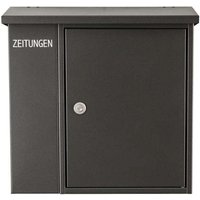 Heibi Metall - Heibi Briefkasten zeitungen mit Zeitungsfach Stahlblech graphitgrau 40x14x40 cm din C4 hoch von HEIBI METALL