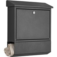 Heibi Metall - Heibi Briefkasten mit Zeitungsfach Stahlblech graphitgrau 40x12x45 cm din C4 quer von HEIBI METALL