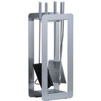 Heibi Kaminbesteck aus Edelstahl 5-teilig silber modern 22,5x16x59 cm von HEIBI METALL