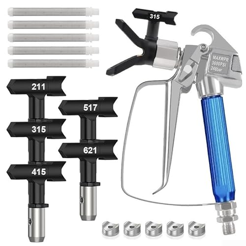 12-teiliges Airless-Farbsprüh-Set mit umkehrbaren Düsenspitzen, Netzfiltern und schützendem Düsenschutz für effektives Farbspritzen und Verstopfungsschutz 12-teiliges Airless-Farbsprüh-Set mit umkehrbaren Düsenspitzen, Netzfiltern und schützendem Düsenschutz für effektives Farbspritzen und Verstopfungsschutz von HEIBTENY