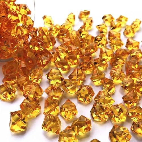 150 Stück gefälschte zerkleinerte Eissteine für Kristall, Kunststoff-Juwelen, Acryl, für Vasenfüller, Party, Tisch, Streuung, Hochzeit, Lebensmittel-Display (orange) von HEIBTENY