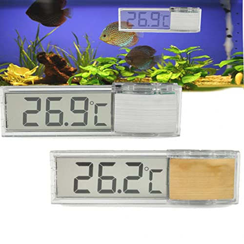 2 Stck Aquarium Thermometer,Digitales Aquarium Thermometer,LCD-Digital-elektronisches, Aquarium Deko, für Outdoor Körperthermometer Indoor Frischwasser von HEIBTENY