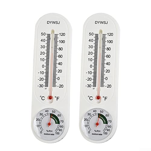 2 Stück Hygrometer Züchtung Thermometer,Thermometer Analoges Innenthermometer,Gewächshaus Haushalt Temperatur Leser,Hygrometer Luftfeuchtigkeitsmesser mit Fahrenheit/Celsius (℉/℃) von HEIBTENY