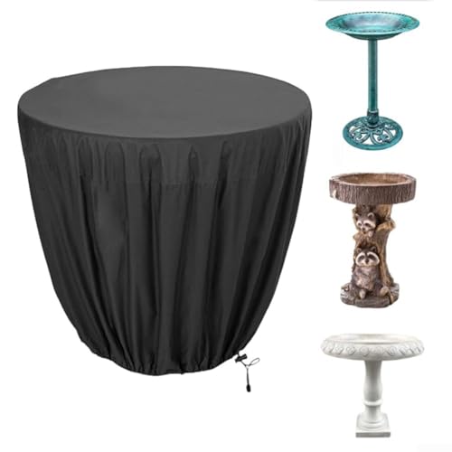 210D Oxford Tuch Brunnenabdeckung Effektiver Schutz für Outdoor Garten Dekor (schwarz 91 x 107 cm) von HEIBTENY