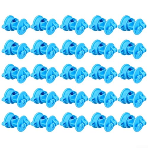 25 Stück Isolatoren für Zaunpfosten, Kunststoff, geeignet für 1/4 bis 9/16 runde und 5/8 Fiberglas-T-Pfosten (blau) von HEIBTENY