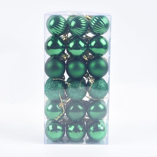36 Stück Weihnachtskugeln Kunststoff Weihnachtsbaumschmuck Für Weihnachtsdeko, Christbaumkugeln Weihnachtskugeln Set, Baumschmuck Weihnachtsbaum Deko(Green) von HEIBTENY