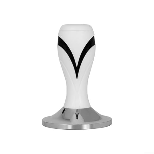 51 mm 53 mm 58 mm Kaffeestampfer mit flachem Metallboden für Espressopresse bietet präzise Kaffeesatz-Kompression für gleichmäßige Brühergebnisse (weiß, 58 mm) von HEIBTENY