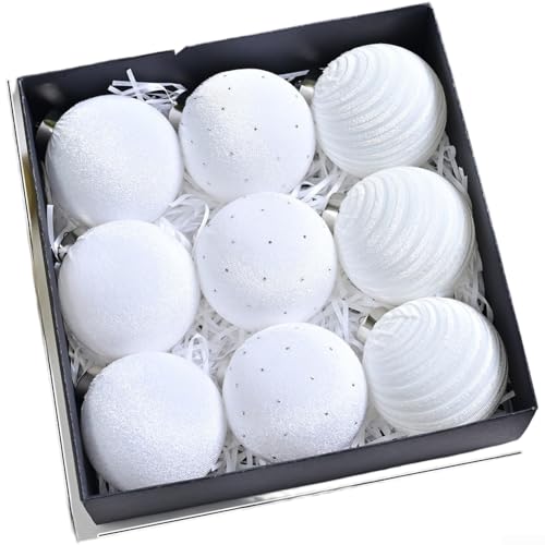 9-teiliges Samt-Weihnachtsschmuck-Set mit funkelnden Diamant-Verzierungen und modernen Design-Elementen für den Urlaub und Innendekoration (A) von HEIBTENY