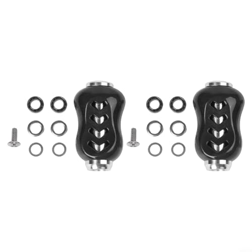 Angelrollengriffknopf mit Kohlefaser-Konstruktion für DAIWA für Metanium für Alpha-Modelle, kompatibel mit PR100, PD106, CC80, CR80, inkl. Kugellagern, 2 Stück, grau von HEIBTENY