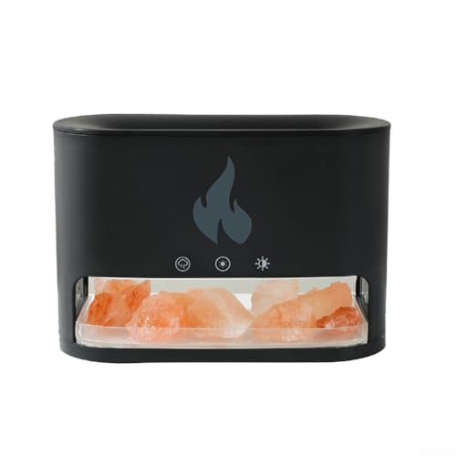 Aromatherapie-Flammen-Diffusor, Luftbefeuchter, kompakt und tragbar, für Zuhause, Büro und Yoga (schwarz) von HEIBTENY