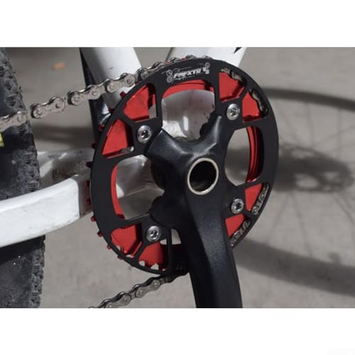 BCD104 mm Fahrrad-Kurbel-Kettenschutz, Aluminiumlegierung, mehrere Größenoptionen (32–34T Rot) von HEIBTENY