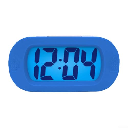 Digitaler Wecker mit tragbarem Design, Schlummerfunktion und sanftem Ton (blau) von HEIBTENY