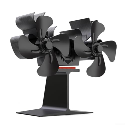 Doppelkopf-Ofenventilator erzeugt Strom aus Holzofenwärme effizient von HEIBTENY