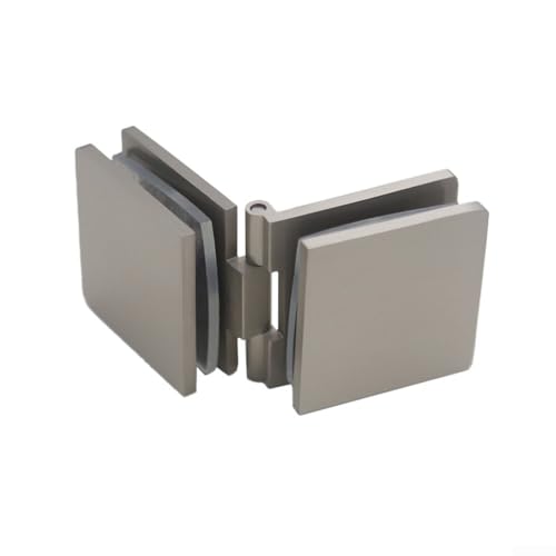 Duschtür Messing Klemmscharnier für 812 mm gehärtetes Glas einfache Befestigungslösung (gebürstet) von HEIBTENY