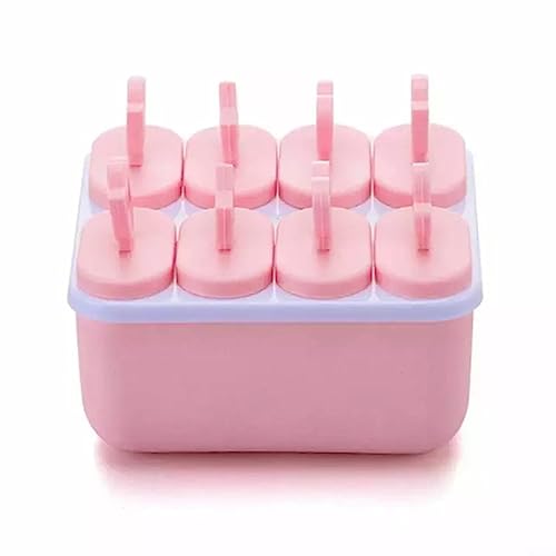 Eisformen Eis Am Stiel 8 Gittern Silikon Ice Lolly Mould Pop Molds Eiscreme Form, Wiederverwendbar Popsicle Formen Set, Eis Selber Machen Formen Wassereis Formen von HEIBTENY