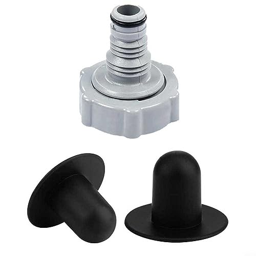 Ersatz-Stöpsel schwarz Ablaufventil für Ablassen Pool Adapter mit 32 mm P6H1419 von HEIBTENY