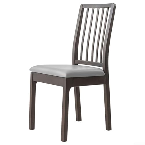 Esszimmerstuhlbezug aus PU-Leder mit elastischen Bändern für sichere Abdeckung (hellgrau) von HEIBTENY