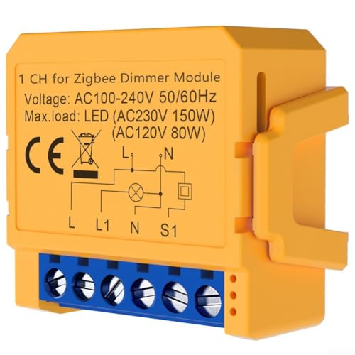 Für Smart For ZigBee Dimmer-Modul, 12-Gang mit APP und Sprachsteuerung für personalisierte Heimbeleuchtung (für ZigBee 1-Gang) von HEIBTENY