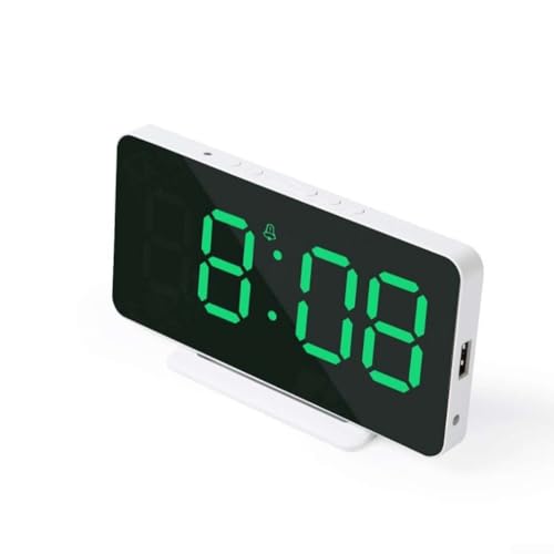Für Smart-USB-LED-Spiegeluhr, großes Display für Datums- und Temperaturmessungen (grün) von HEIBTENY