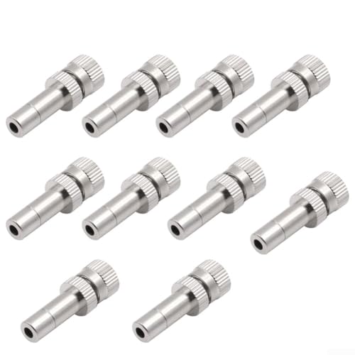 HEIBTENY 10 Stück Garten-Sprühdüsen 6 mm Kupfer Sprühköpfe mit Schnellanschluss für Gewächshausbewässerung von HEIBTENY