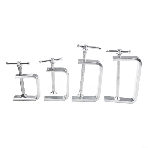 HEIBTENY 2 Stück C-Klemme für Holzklemmung, Metallklemmung, Steinplatten und Kunststoffplatten(0-100MM) von HEIBTENY