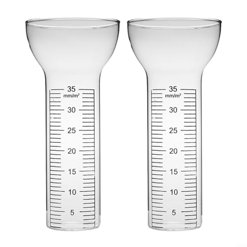 HEIBTENY 2 Stück Regenmesser Ersatzglas Für Niederschlagsmesser Glas Regenwassermesser 35 Mm Für Den Garten von HEIBTENY