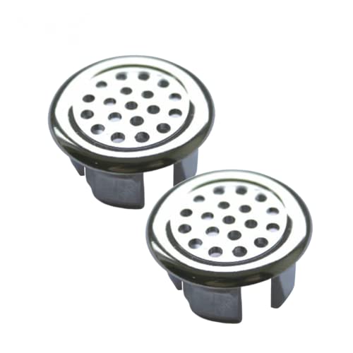 HEIBTENY 2 Stück Überlauf Abdeckung,Abdeckung Sink Overflow,Runde Überlaufabdeckung Überlaufblende,Waschbecken Überlauf, Rund Überlaufring Ersetzen Überlaufblende for Badewanne Küche von HEIBTENY